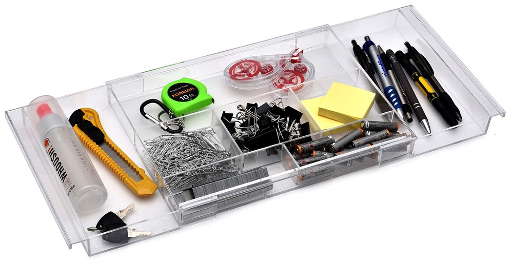 Expandable Drawer Organizer - Customizable Makeup Vanity Organizing Storage T...