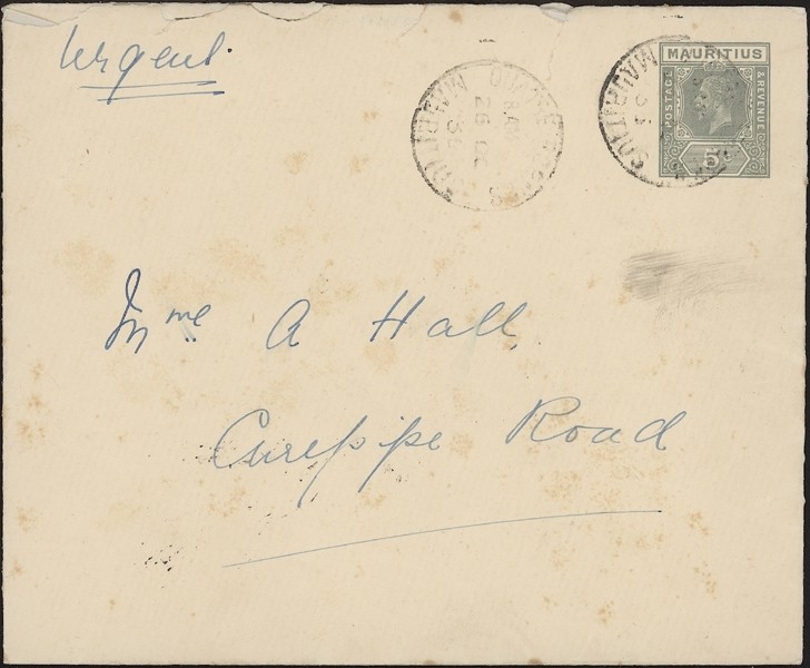 MAURITIUS, 1936. Envelope H&G 41, Quatre Bornes - Curepipe