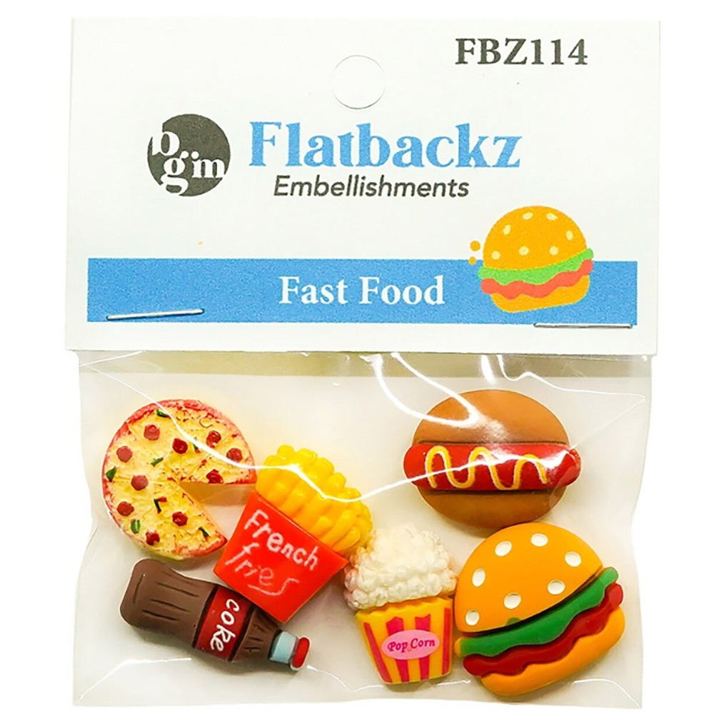 Buttons Galore Flatbackz Embellishments-Fast Food