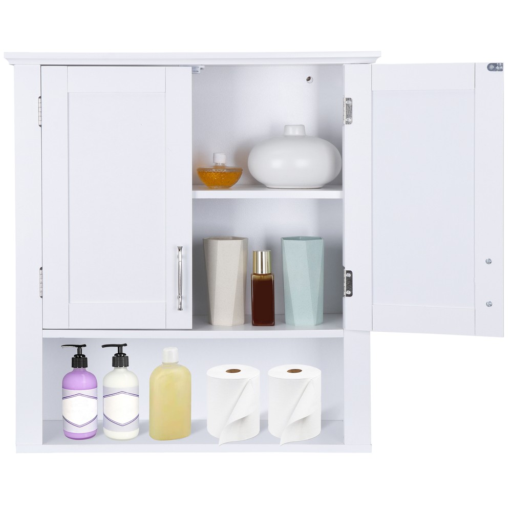 Bathroom Kitchen Cabinet Free Standing Cupboard Storage Organizer White