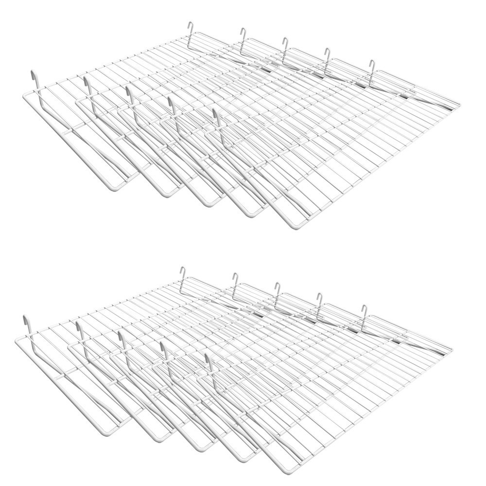 White Flat Grid Shelf 10 Pieces 24 Inch x 12 Inch