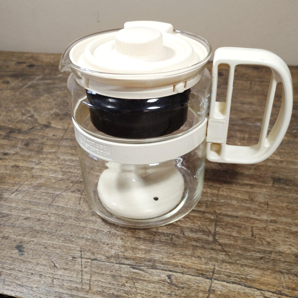 Gemco Micro-Perk Microwave Percolator Glass 2-4 Cup Coffee Maker 1980's Vintage