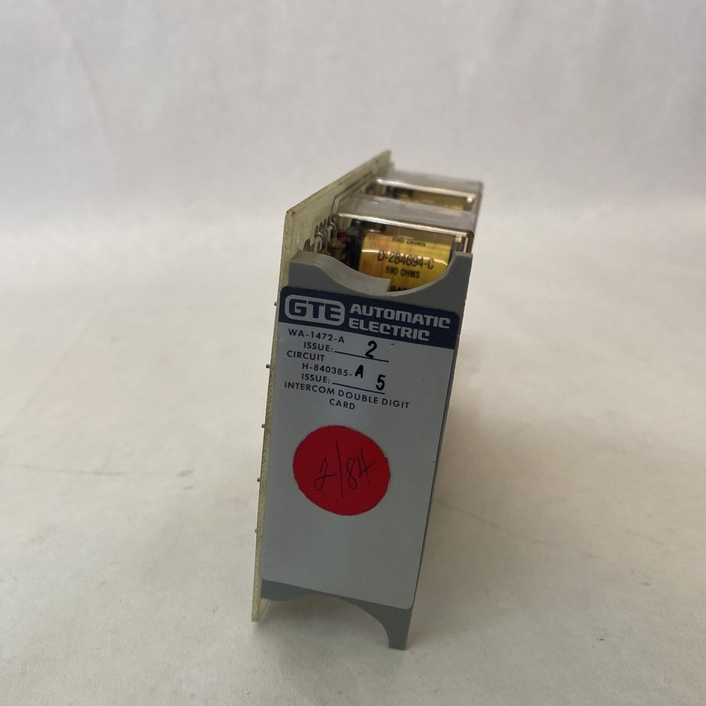 GTE WA-1472-A Intercom Double Digit Card Circuit Board. Untested As-Is