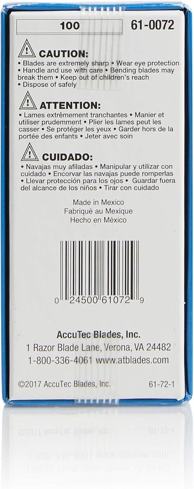 .017 X 4" Stripper Blade 100 Bl/Ct, 10 Ct/Cs