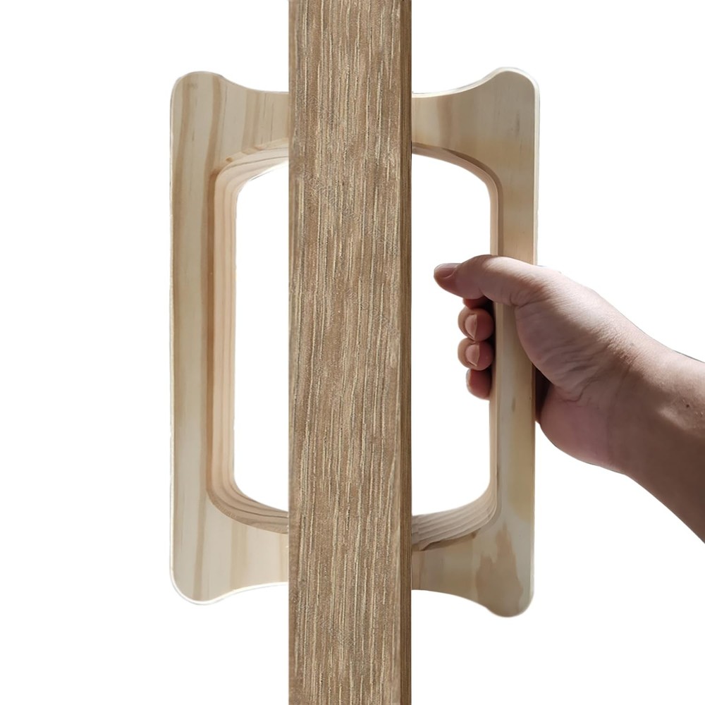1 Set Large Wooden Door Pull Handle Solid Wood For Inside And Outside Sauna