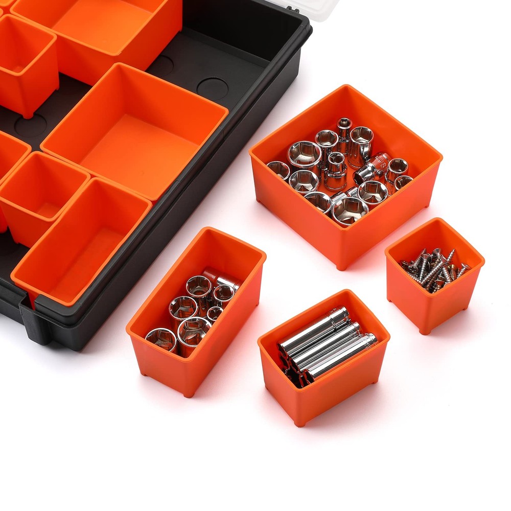 Multi-Purpose Toolbox, Professional Organizer with 24 Bin Compartments, Organ...