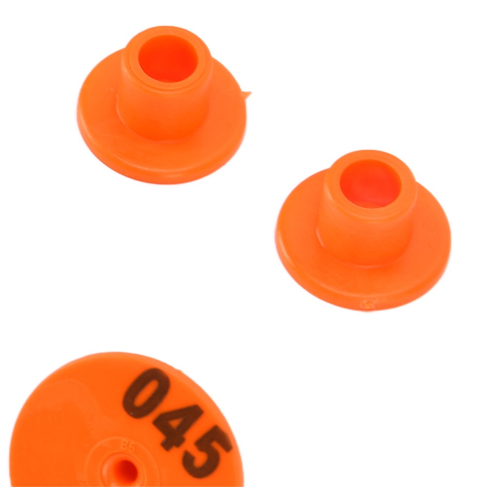 (Orange)Cattle Numbered Ear Tag Convenient Identification Dog Marker Label With