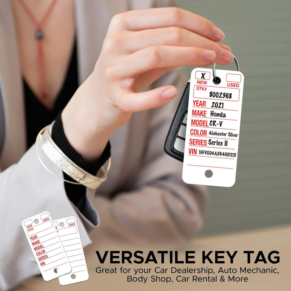 Poly Tag White Key Tags with Ring - 250 Count - Includes Rings and 2 Fine Point