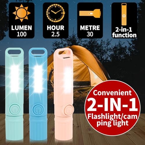 Pack Rechargeable Flashlights USB C Mini LED Flashlights, Camping Lantern 6
