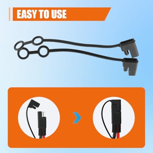 2 Pin Plug Replacement Weather Cap, Waterproof & Dust-Proof SAE Cable 15PCS