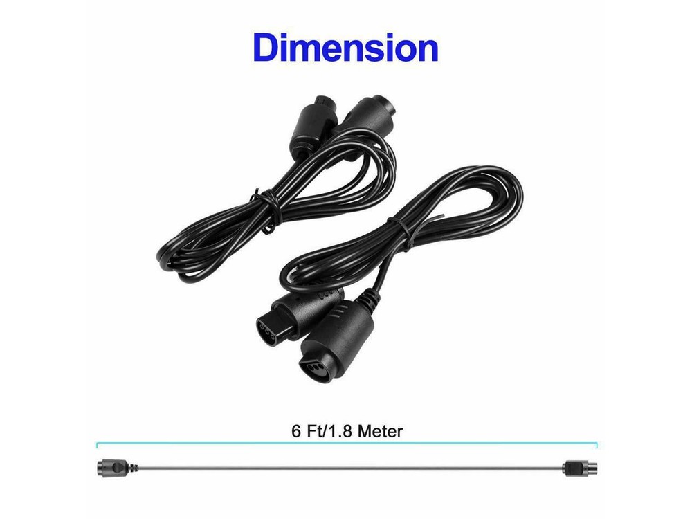 4 Pack 6FT N64 Controller Extension Cable N64 Gamepad Cord for 64 Controller