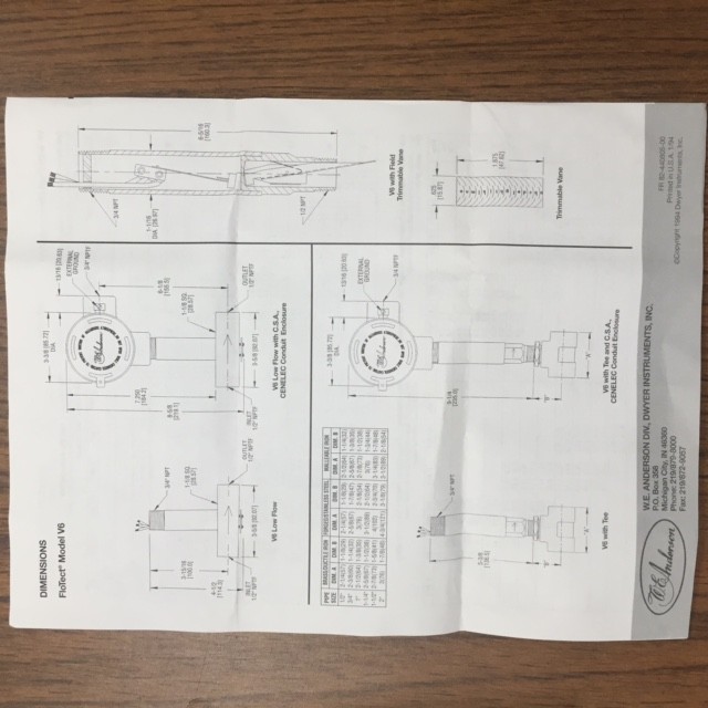 5108-1059-01 flow switch, 1450 psi