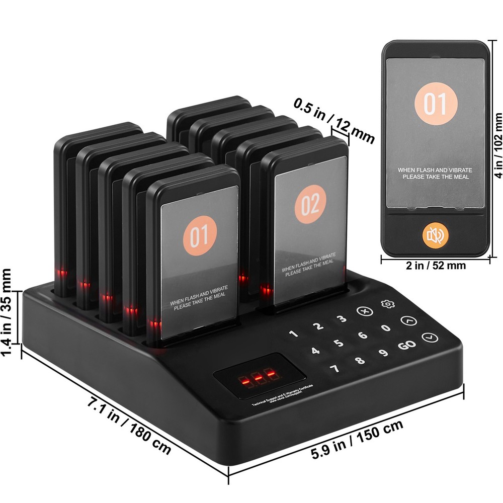 Restaurant Wireless Pager System 10 Call Coasters Guest Queuing Calling