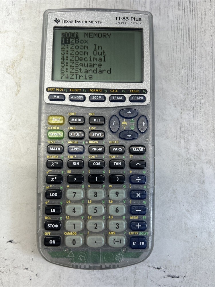 Texas Instruments TI-83 Plus Silver Edition Graphing Calculator Clear Tested