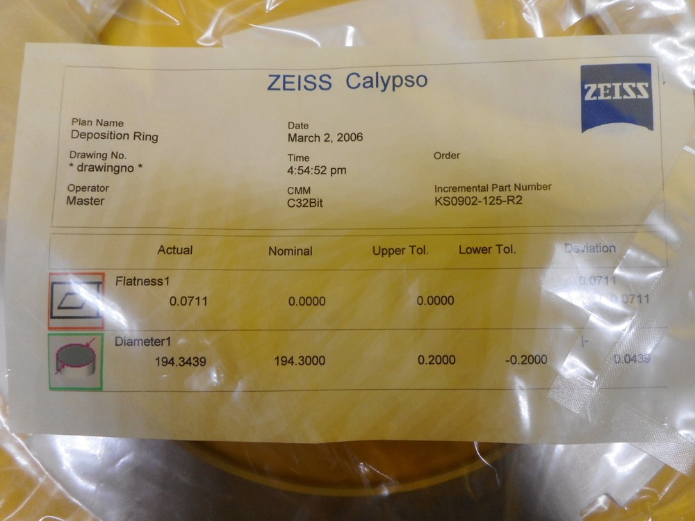 AMAT Applied Materials 0021-15676 Desposition Ring Used Working