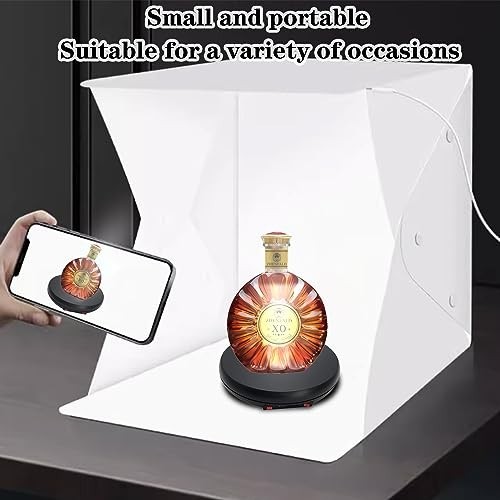 Motorized 360° Rotating Display Stand with LED Light - 10" Turntable, 55lbs Load