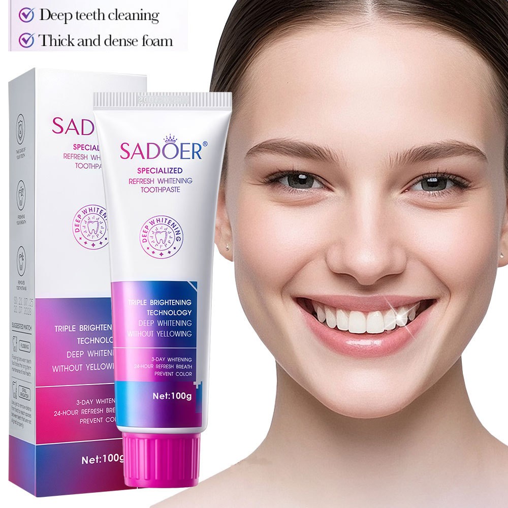 White Purple Toothpaste for Teeth Whitening, Helps Remove Yellow Tooth Stains