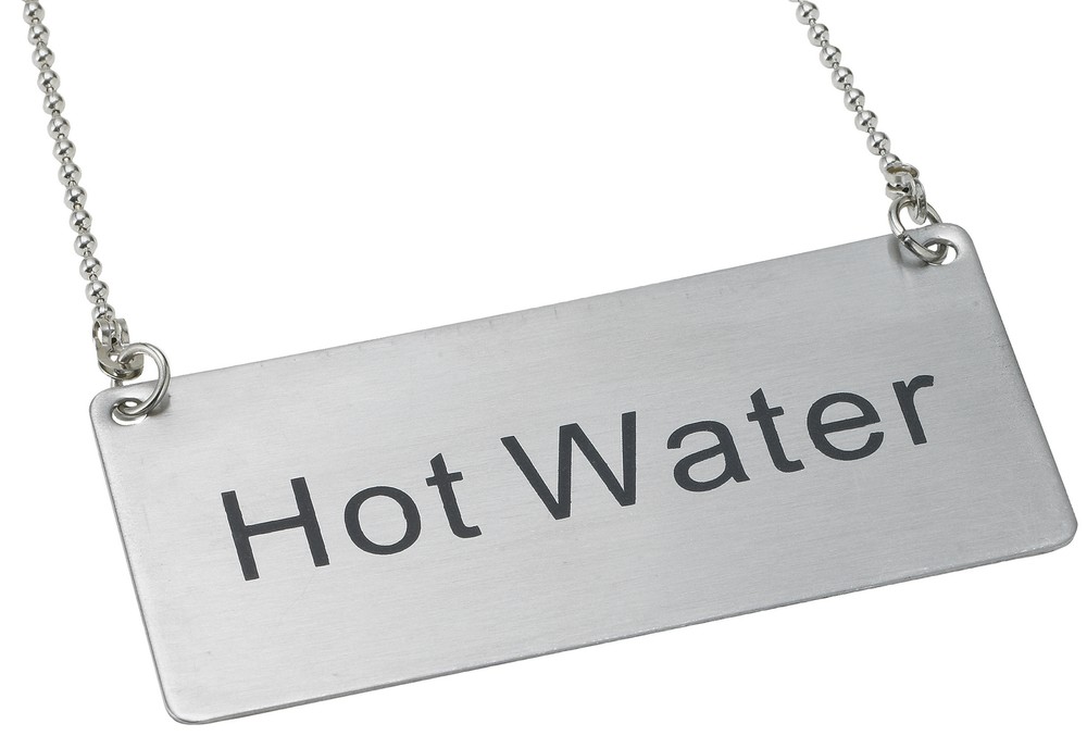 Chain Sign, "Hot Water", S/S (12 Each)
