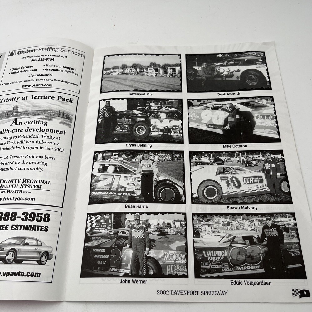 Davenport Speedway Souvenir Racing Program 2002 Featuring 2001 points And Pics