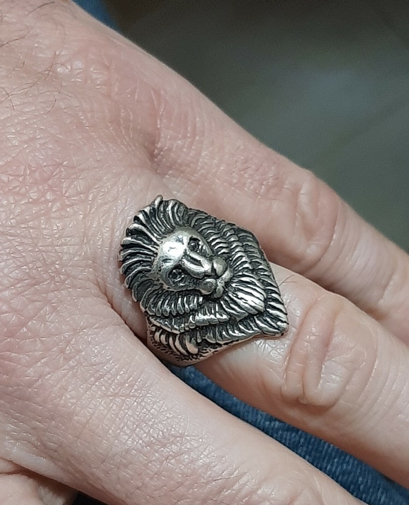 925 SILVER RING MAN SOLITAIRE SEAL LION