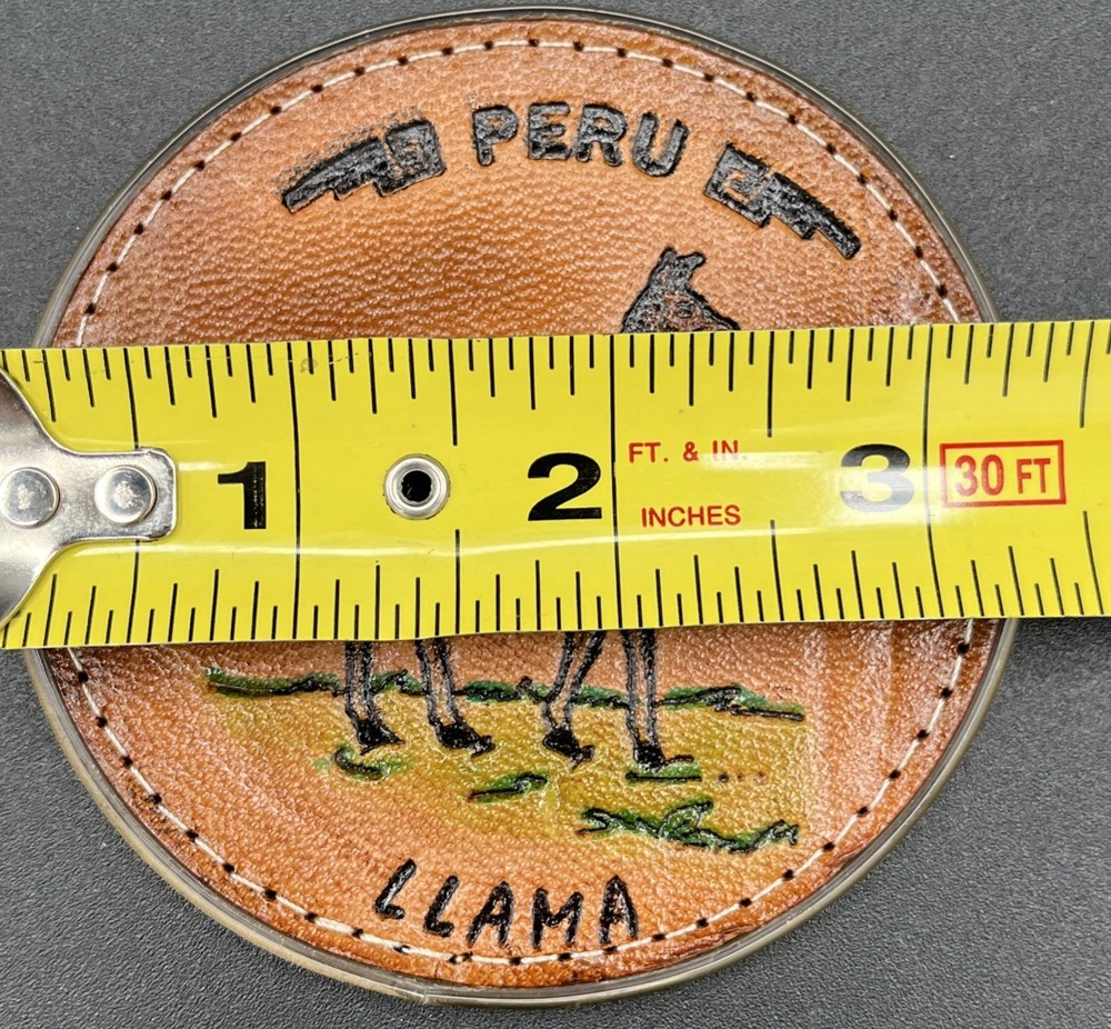 Cusco Peru Leather Coaster Set Embossed Colored Leather Set Of 6 Different Scene