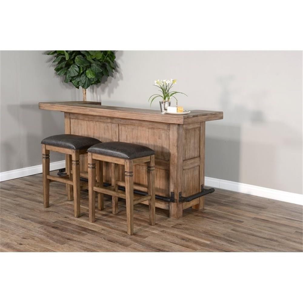 Home Square 4-Piece Set with Bar Unit & Hutch & 2 Backless Stools