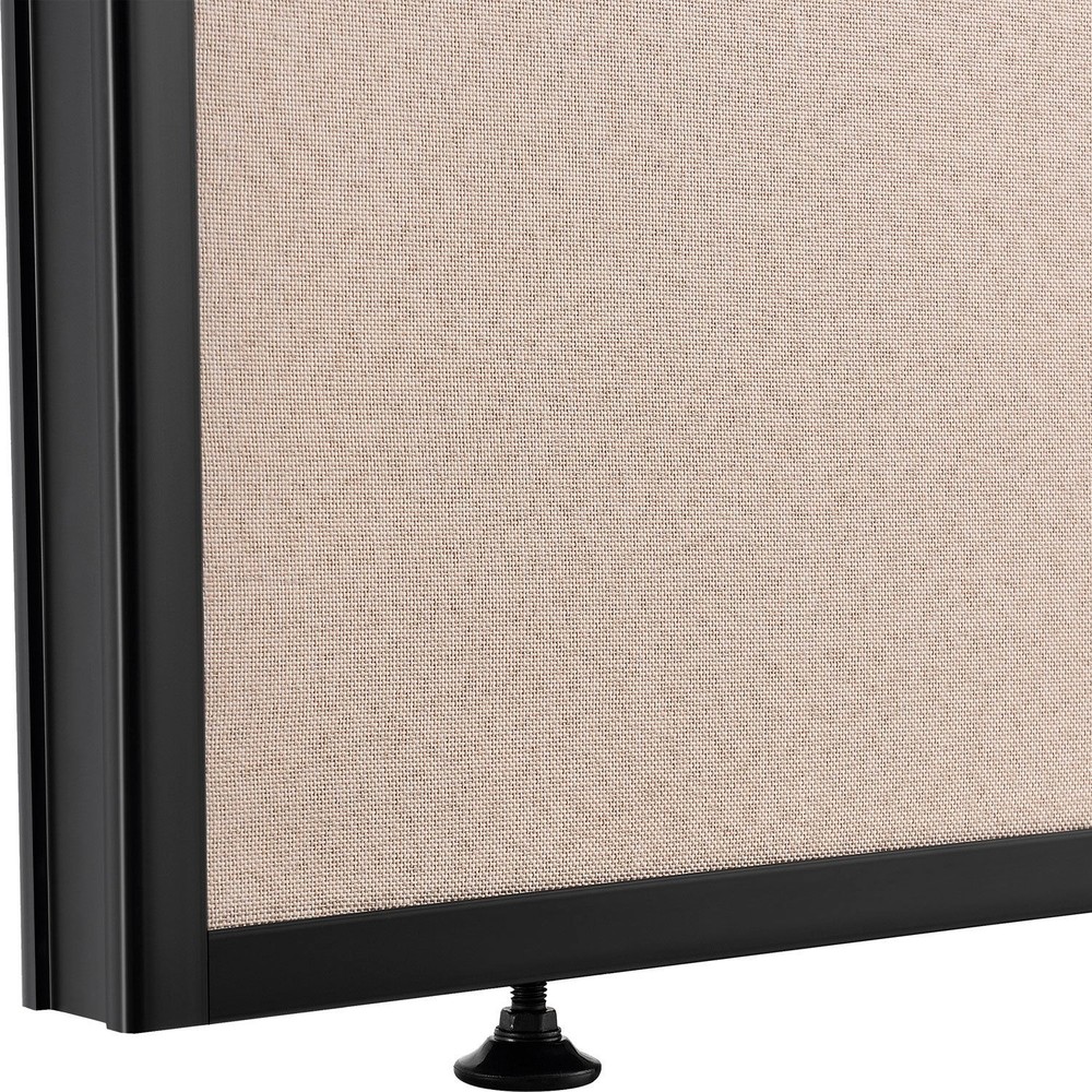 Office Partition Panel With Partial Window 48-1/4"W x 60"H Tan