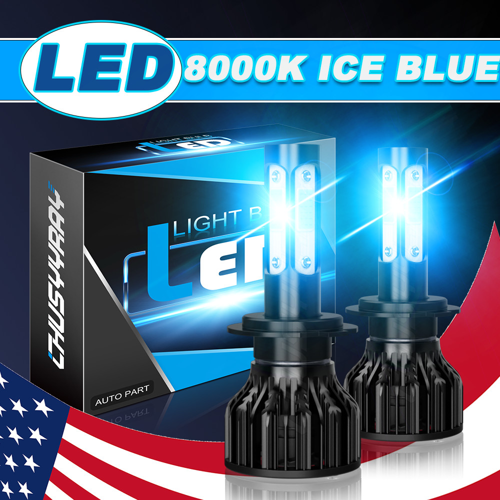H7 LED Headlight Bulb Conversion Kit High/Low Beam Fog Light 8000K BLUE Bright