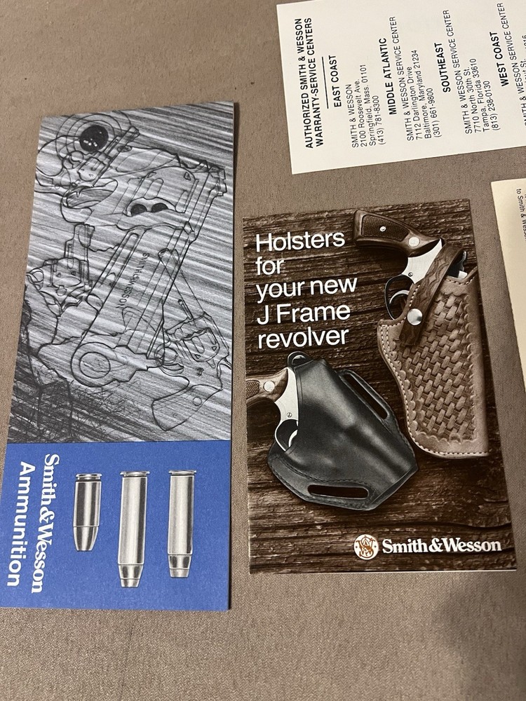 Factory Original Smith & Wesson J Frame Paperwork Set S&W - No Manual