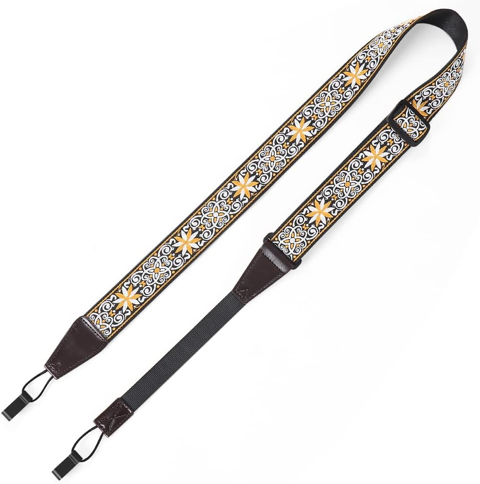 Ukulele Strap No Drill, Adjustable Double J Hook Clip on Uke Shoulder Strap, Haw