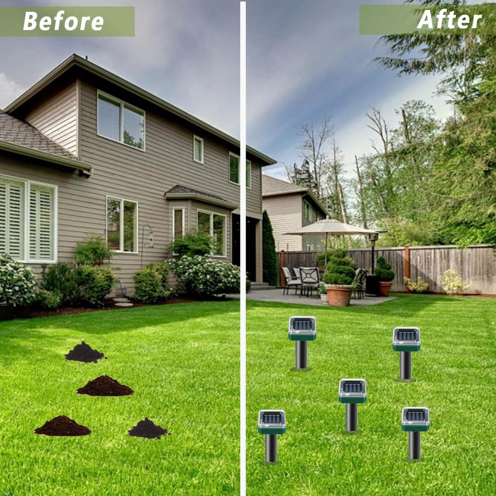 Solar Powered Mole Repellent for Lawns10 Pack Repeller Deep Green
