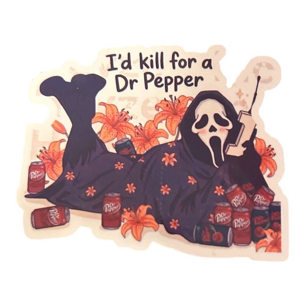 Handmade Ghost And Dr Pepper Sticker