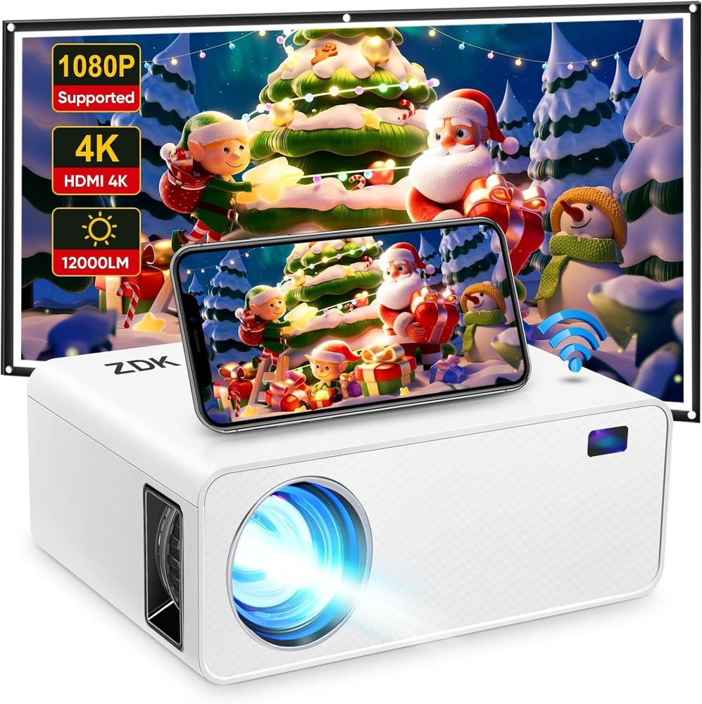 Mini Projector With Wifi 1080P Full HD Projector,