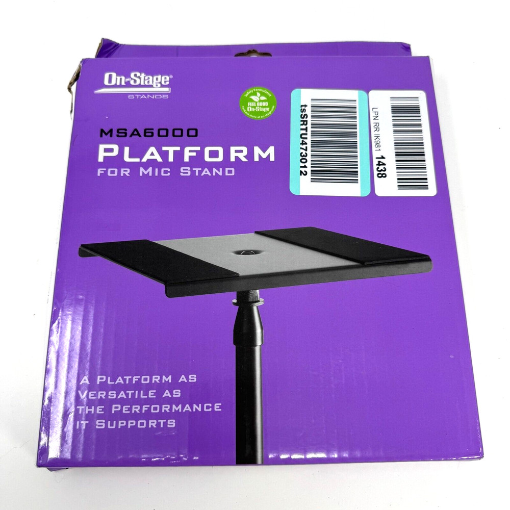 On-Stage Stands MSA6000 Platform Shelf for Mic Stand with Standard 5/8" Threads