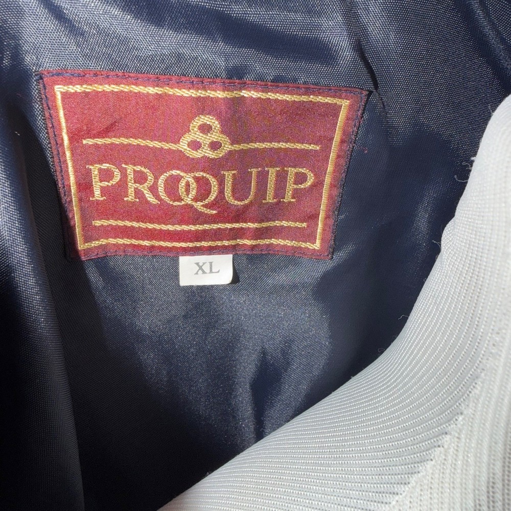 PROQUIP Mens Plaid Golf Pullover Windbreaker Jacket XL Blue Green