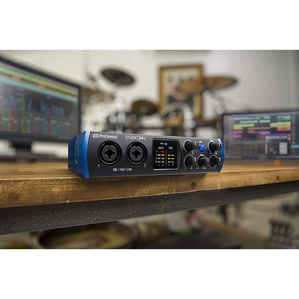 PreSonus Studio 24c USB-C Audio Interface Bundle w/ MIDI, Pro Studio Recording