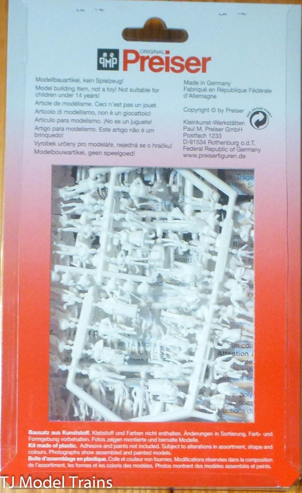 Preiser #16337 Unpainted Figure Set -- Passengers & Passers-By pkg(120)