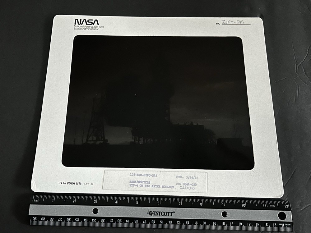 1982 NASA KSC Space Shuttle Columbia STS-4 Launchpad Presentation Transparency