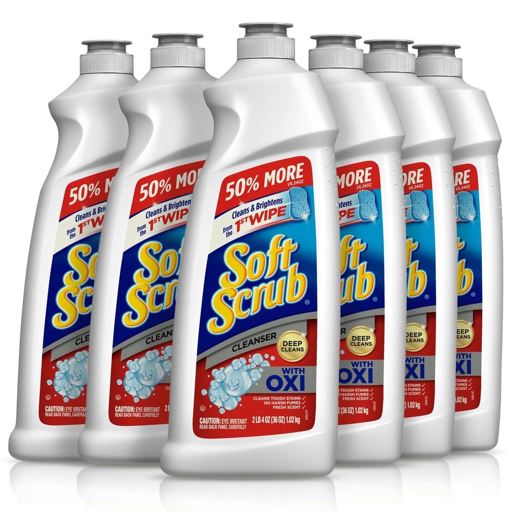 Soft Scrub Multi Purpose Cleanser Oxi 36 Ounce Pack Kitchen