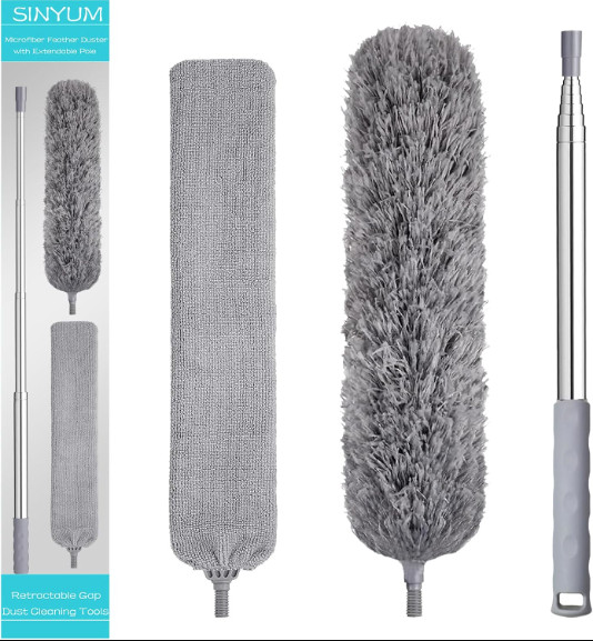 Microfiber Duster Cleaning Brush Dust Cleaner Bendable Handle Soft Extendable