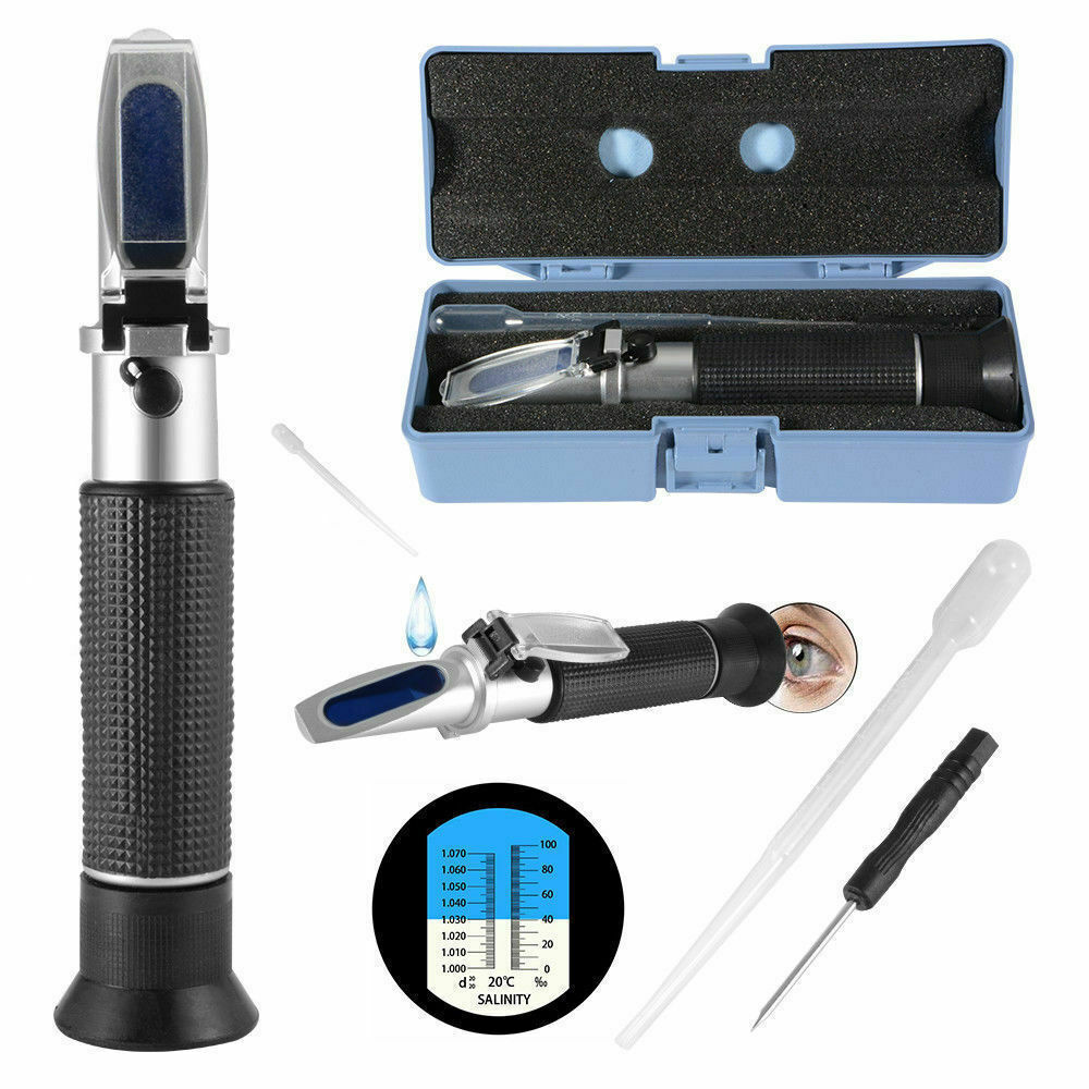 Handheld Refractometer for Marine Aquarium Fish Tank Salinity Test Salt Meter