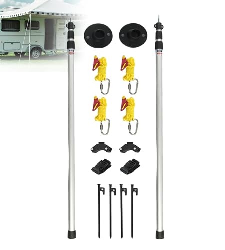 RV Awning Tie Down kit 108" Extended Length Adjustable Awning Support Poles