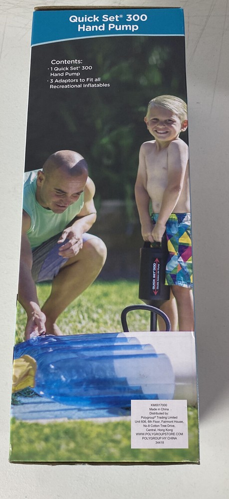 Summer Waves Quick Set 300 Hand Pump Pool Inflatables Double Action Adaptors