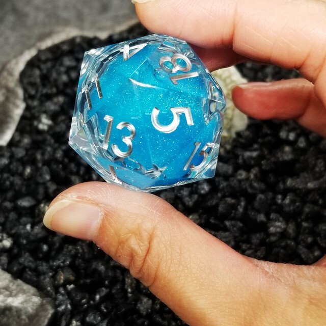 Sage's Sky Souls 33mm Liquid-Core D20 Sharp Edge Resin Dice | DnD