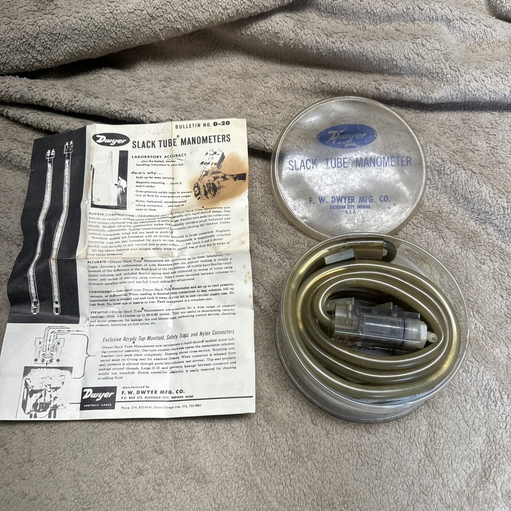 Dwyer Instruments Slack Tube Manometer Model: 1211