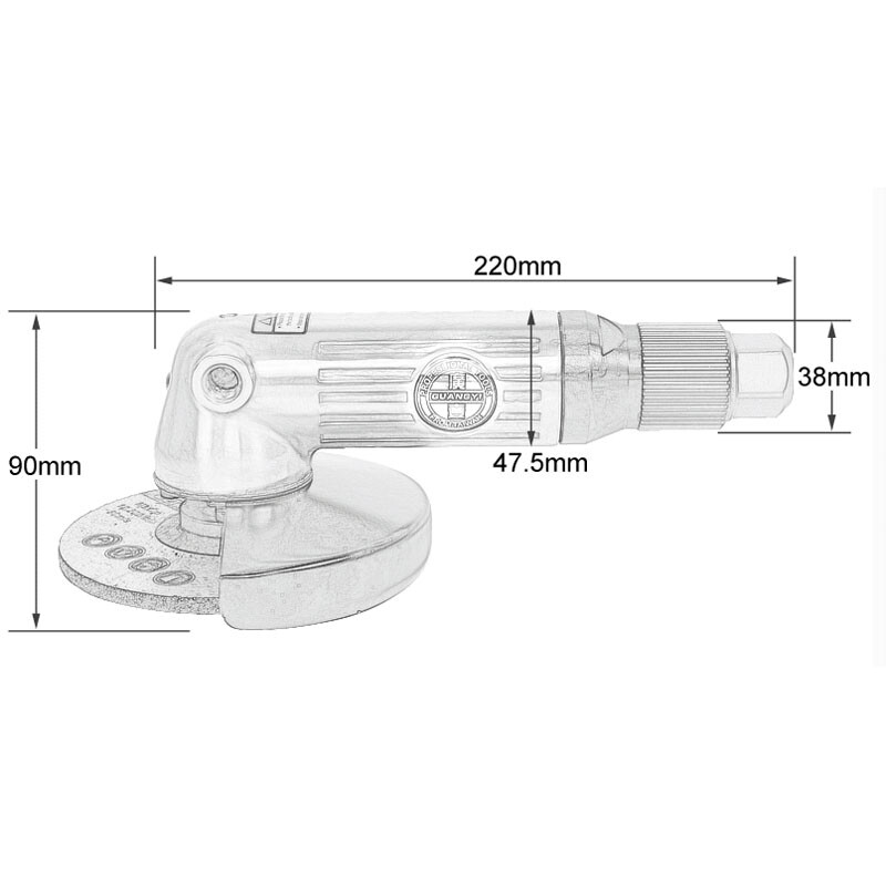 4" 5" Pneumatic Angle Grinder Polisher Air Angular Cut Off Grinding Cutting Tool