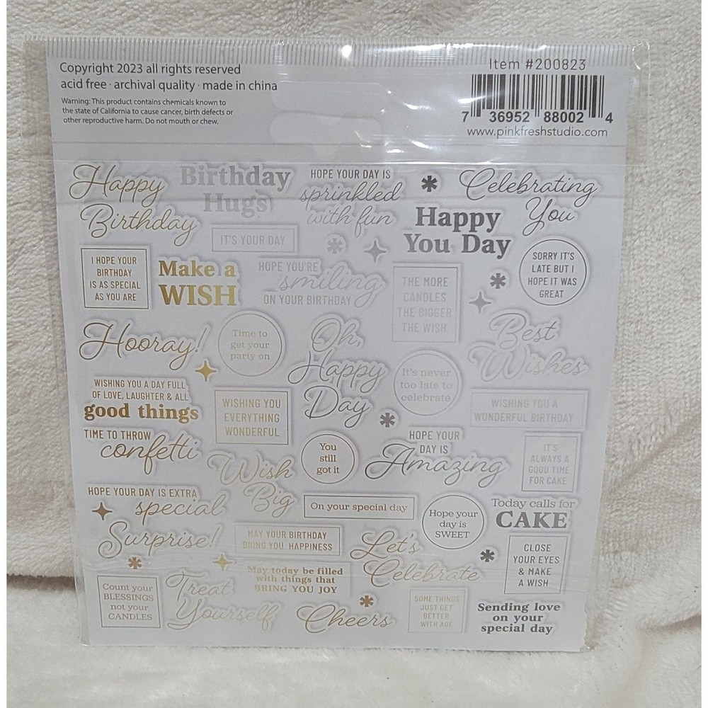 Pink Fresh Studio Ephemera Foiled Sentiments Bundle