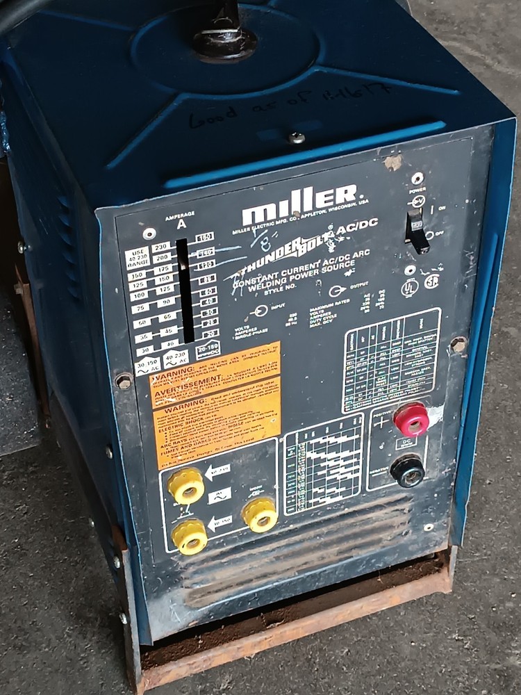 Miller Thunder Bolt Constant Current AC/DC Arc Welding Power Source 230V 45.5A