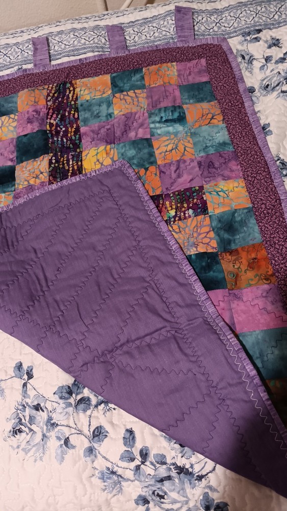 Vintage Handmade Quilted Batik Wall Hanging