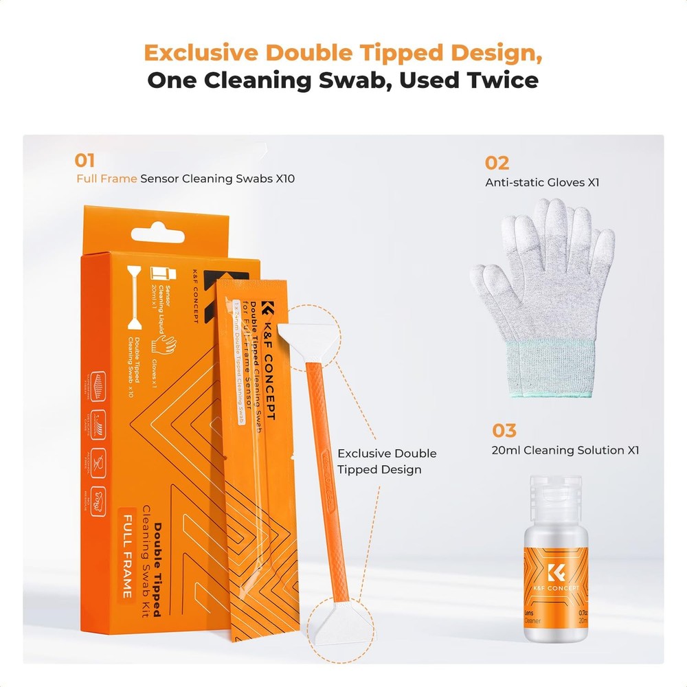 Full Frame Sensor Cleaning Kit, Mirrorless Cleaner Kit - 20ml Sensor Cleaner,...